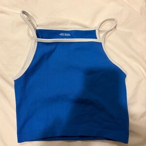 Wild Fable Blue and White Crop Top